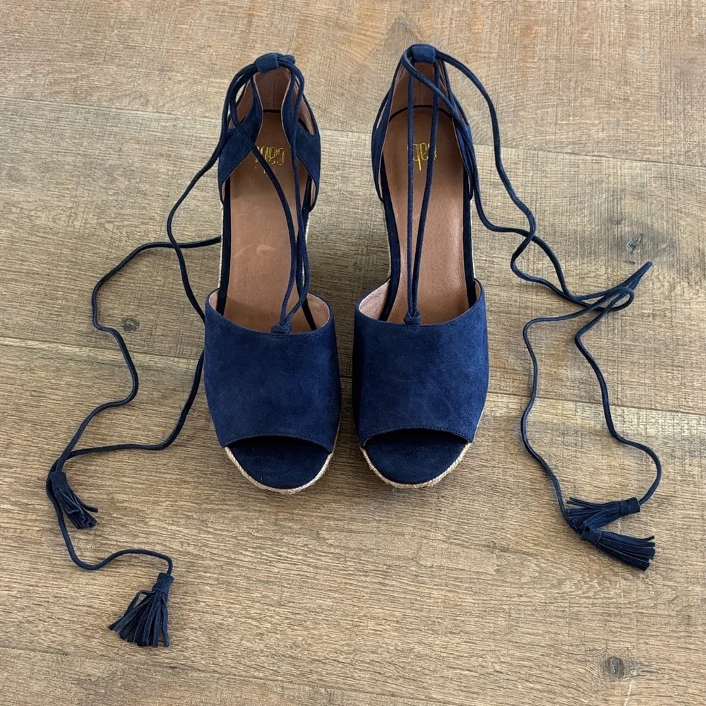 CAbi Dark Blue Lace-Up Espadrilles